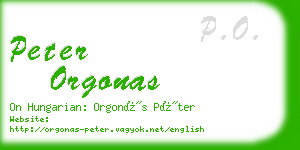 peter orgonas business card